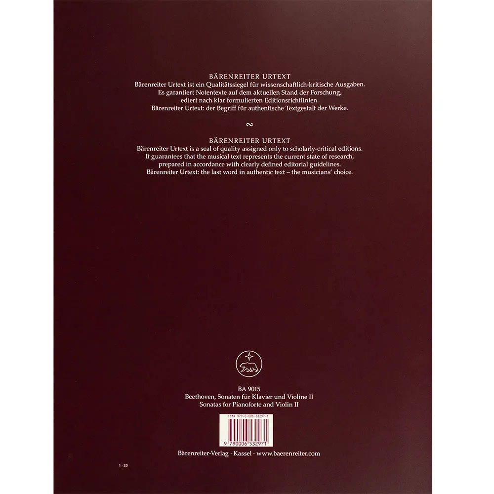 Shar Music Beethoven Sonaten Violine Noten Band I+II Urtext