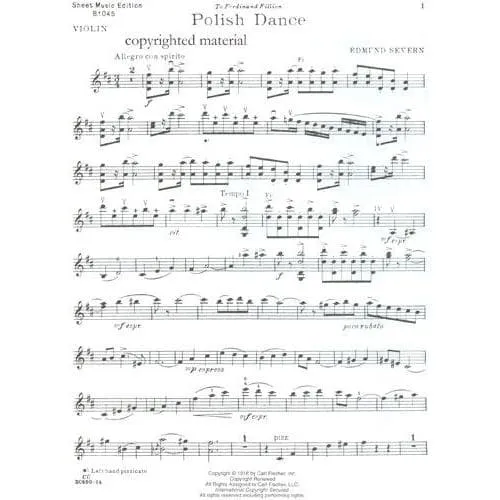 Carl Fischer Severn Polish Dance Noten Violine Klavier virtuos