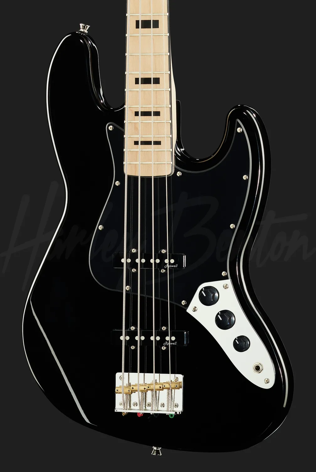 Harley Benton Vintage JB-75MN E-Bass Schwarz Esche