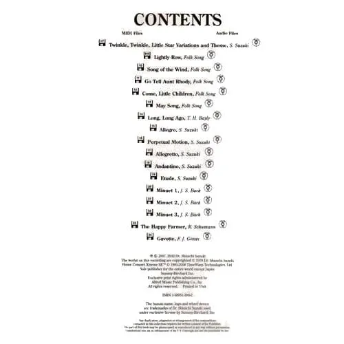 Suzuki Violin School 1 Klavierbegleitung MIDI CD-ROM