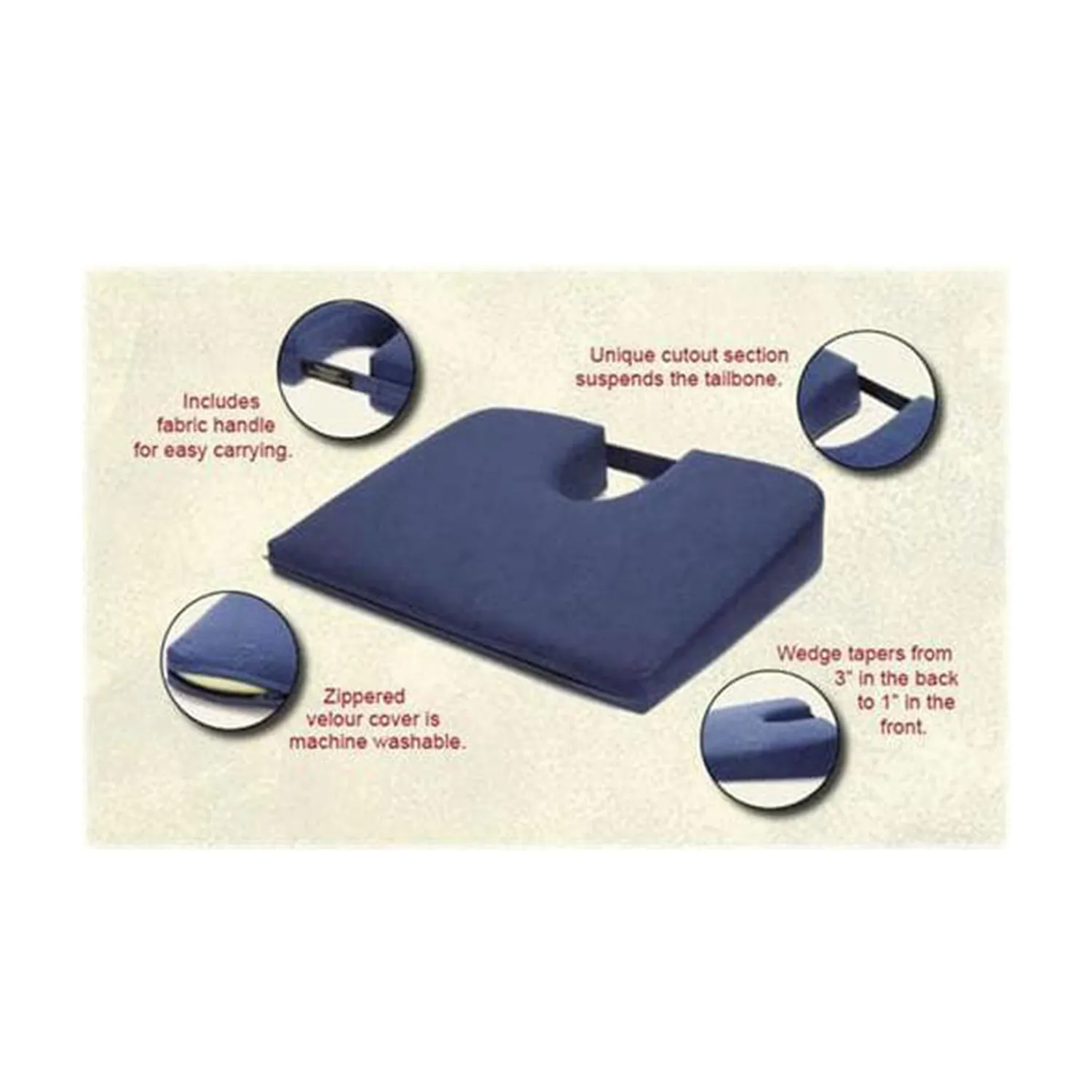 Tush-Cush Original Sitzkissen Schwarz Velours