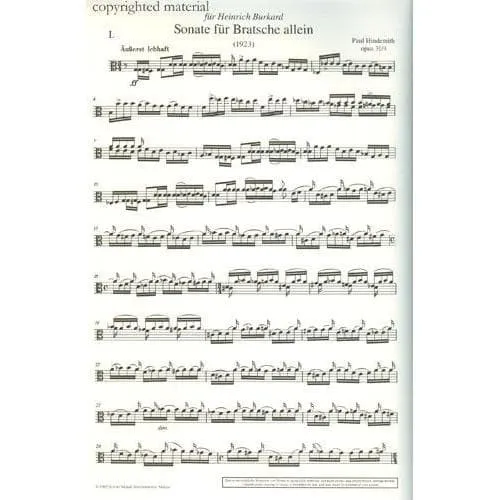 Schott Hindemith Sonate Op 31 Nr 4 Noten Viola solo