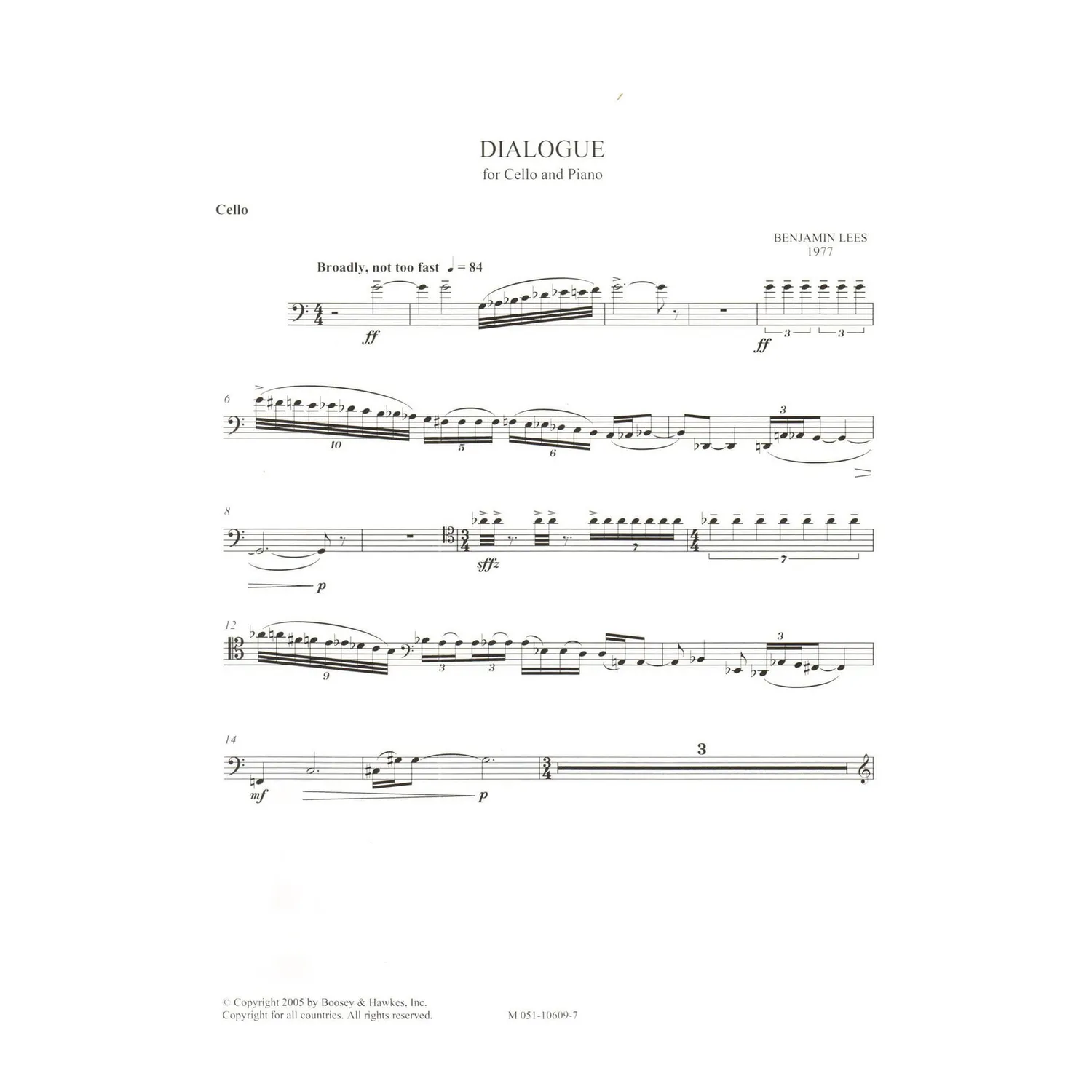 Boosey & Hawkes Lees Dialogue Cello Noten mit Klavier