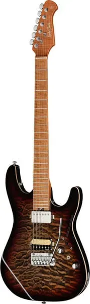 Harley Benton Fusion-IV HH MN E-Gitarre Quilt Dusk Glow Tremolo