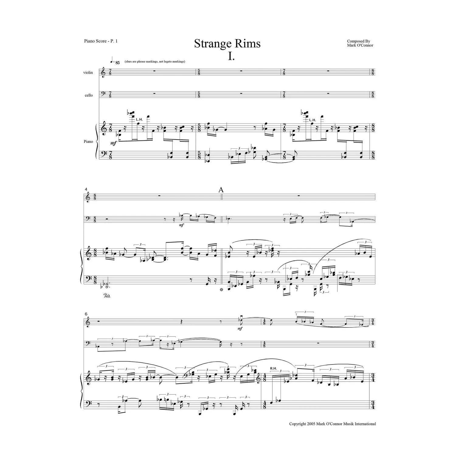O'Connor Strange Rims No. 2 Noten Klaviertrio Download