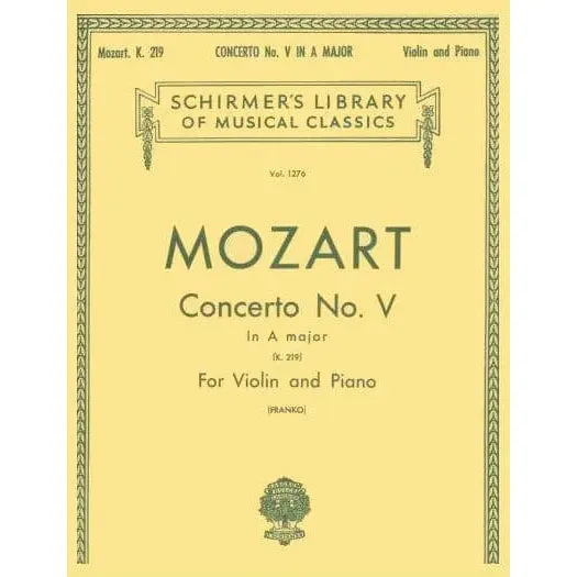 G. Schirmer Mozart Konzert Nr. 5 K 219 Violine Noten Klavier