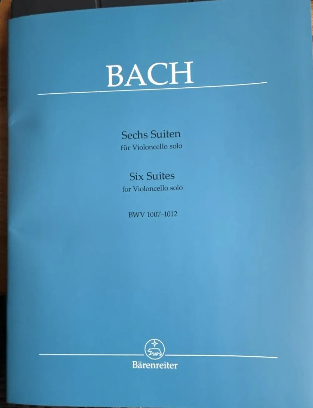Bärenreiter Bach 6 Suiten Cello BWV 1007-1012 Wenzinger