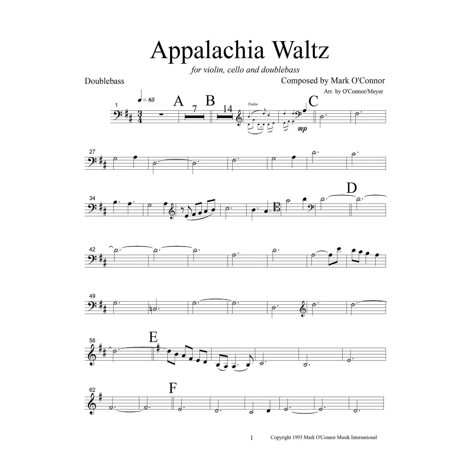 Shar Music Appalachia Waltz Kontrabass Noten Download