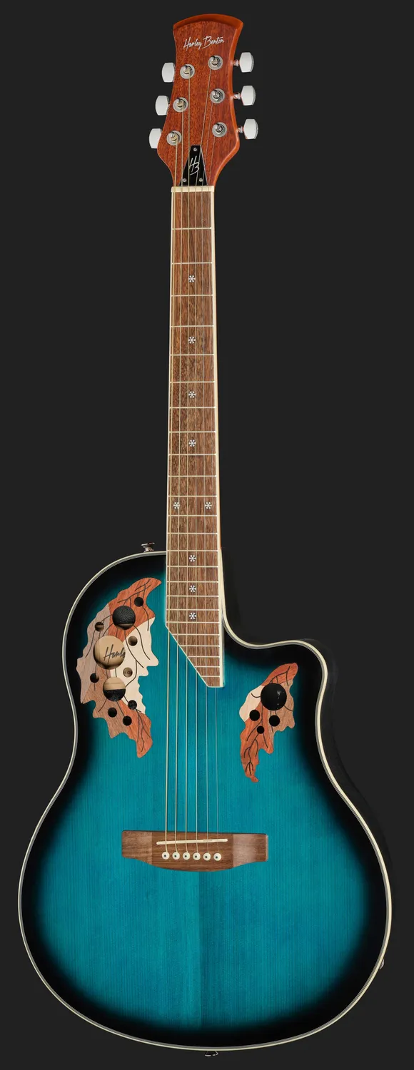 Harley Benton Custom Line HBO-850 Westerngitarre Blau Roundback