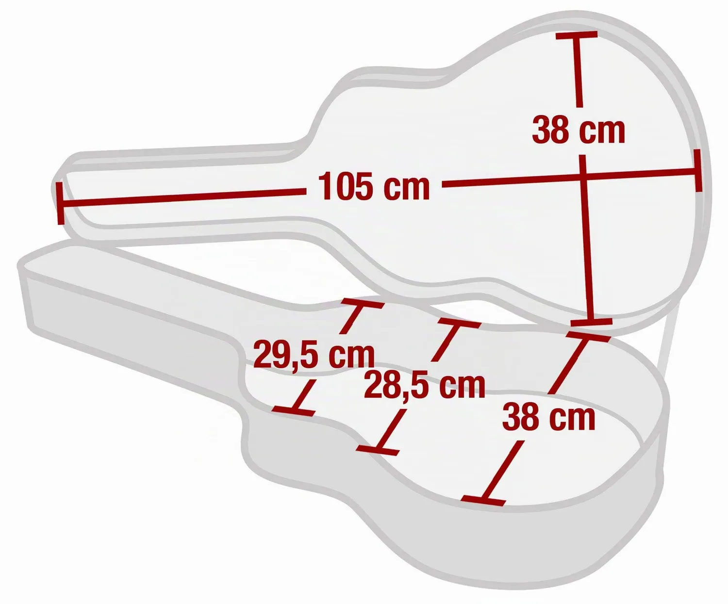 Rocktile Lightcase Klassikgitarren-Koffer 105 x 38 cm