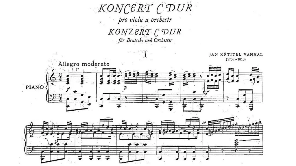 Vanhal Concerto C-Dur Noten Bratsche Klavier Plichta-Ausgabe