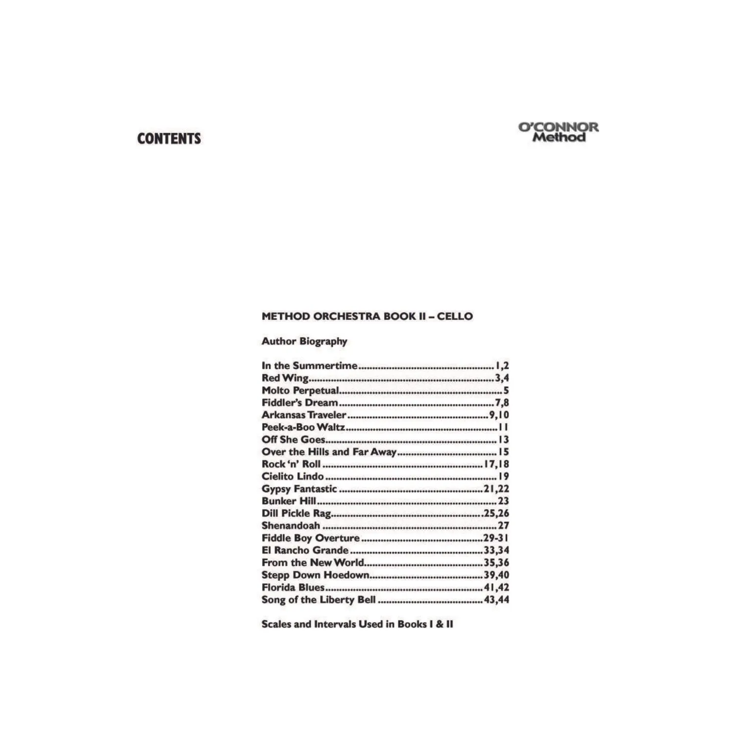 Shar Music O'Connor Method Book II Cellonoten Download Orchester