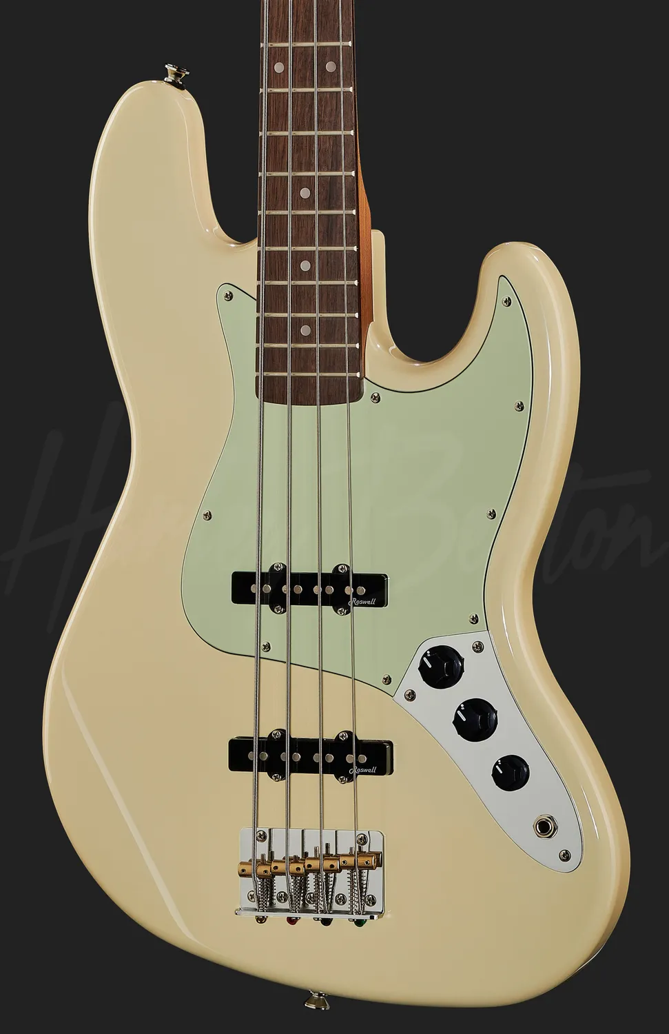 Harley Benton Vintage JB-62CC E-Bass Olympic White Linde