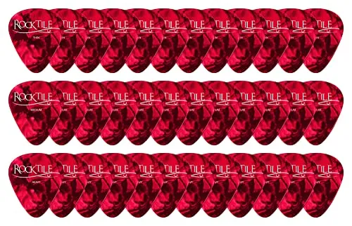 Rocktile Plektren Red Tortoise 36er Set Thin Medium Heavy