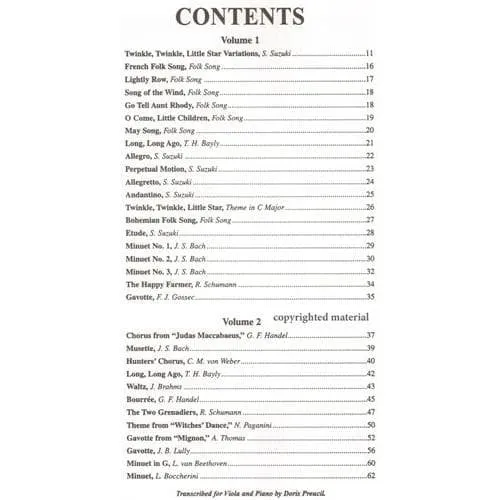 Shar Music Suzuki Viola School Klavierbegleitung Bd 1-2 Noten