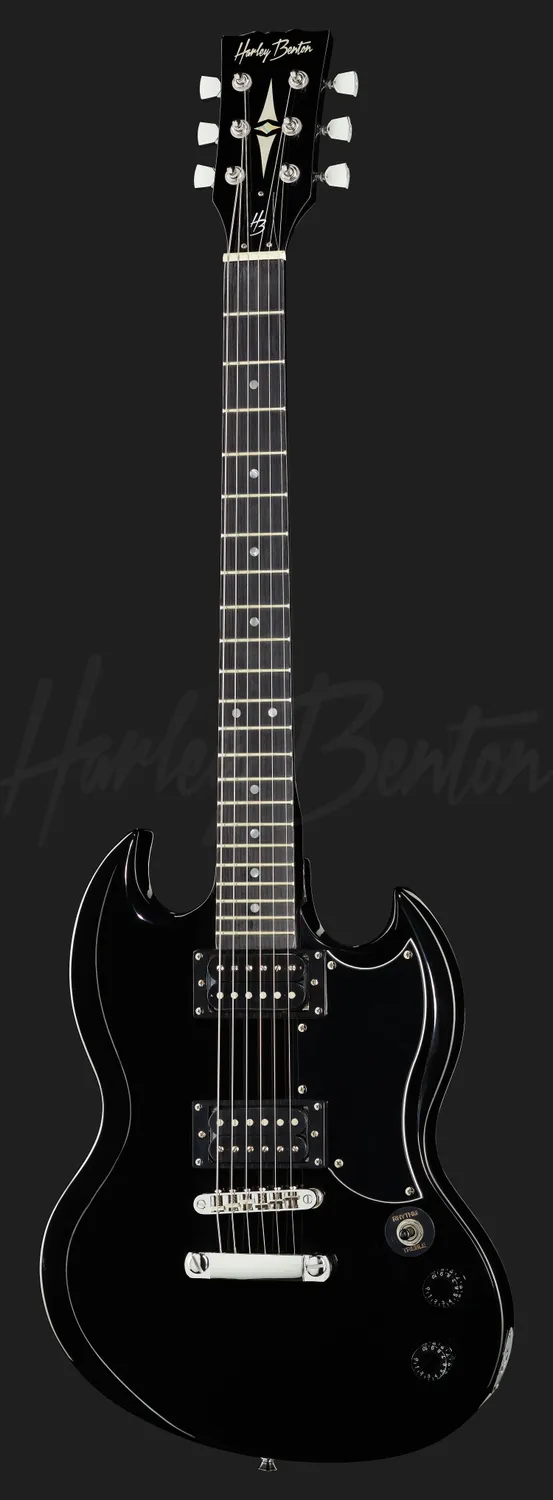 Harley Benton Vintage DC-200 BK E-Gitarre Schwarz Double-Cut