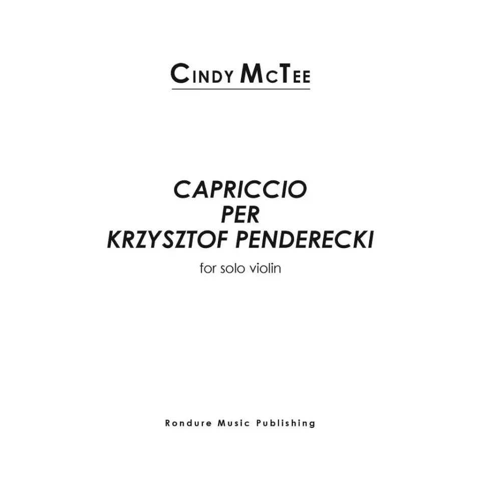 Shar Music McTee Capriccio Penderecki Noten Violine solo