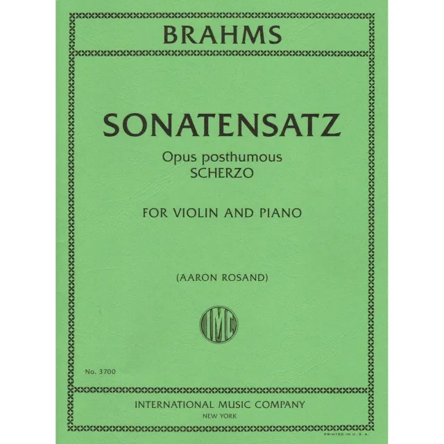 International Brahms Sonatensatz c-moll Violinnoten Klavier