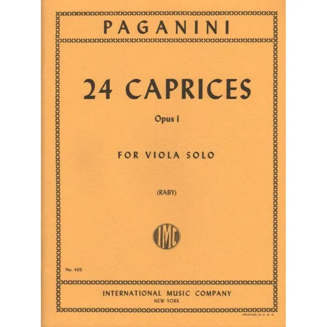 Shar Music Paganini 24 Capricen Op.1 Bratschennoten Viola solo
