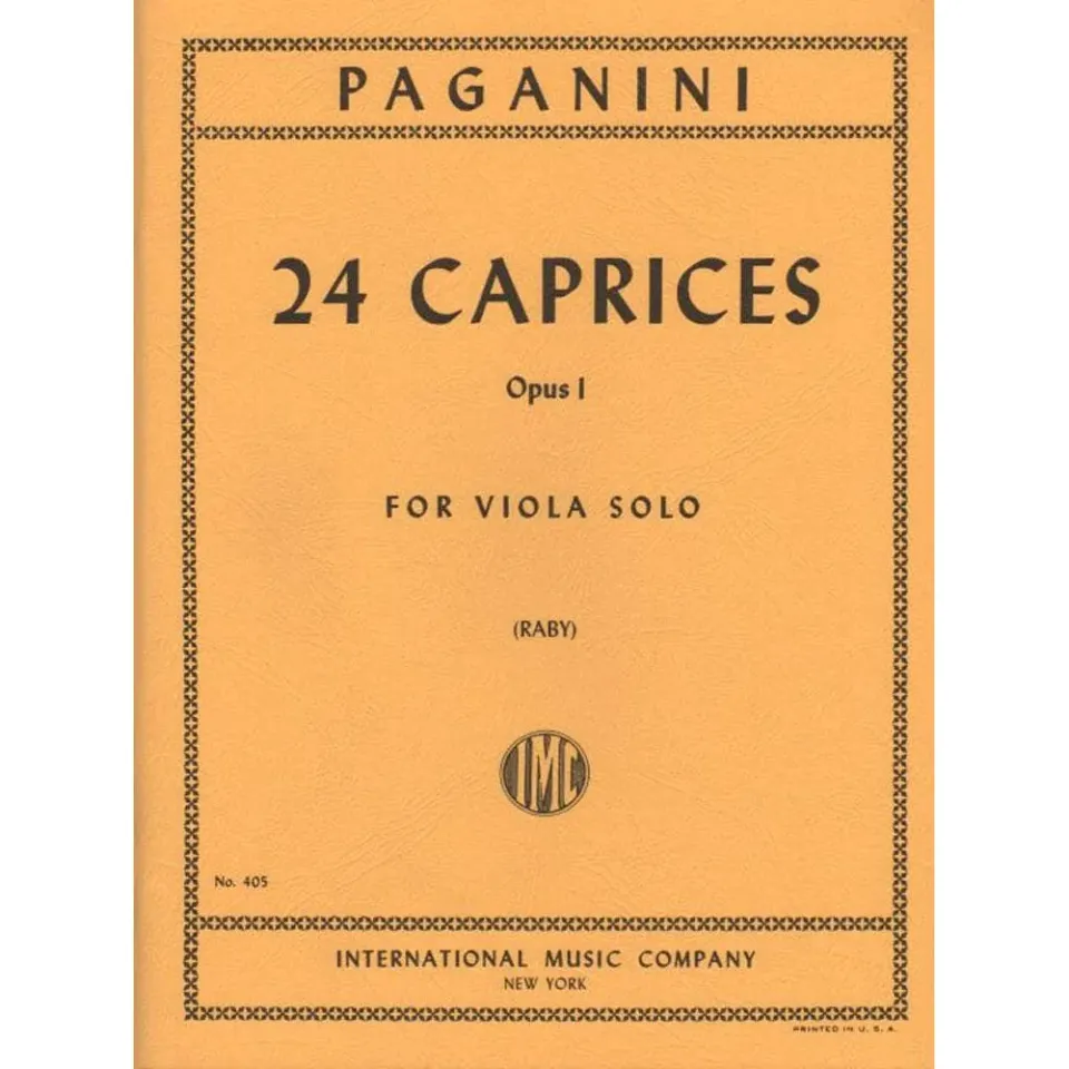 Shar Music Paganini 24 Capricen Op.1 Bratschennoten Viola solo