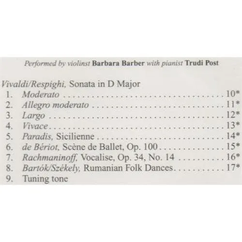 Barber Solos Young Violinists 6 CD Alfred