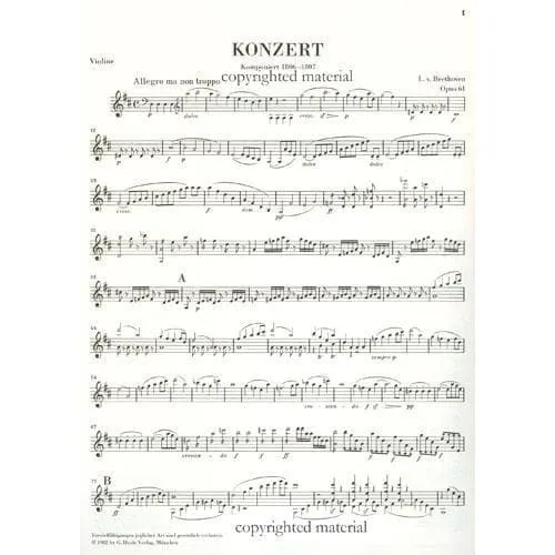 Henle Beethoven Konzert D-Dur Op 61 Geigennoten Urtext
