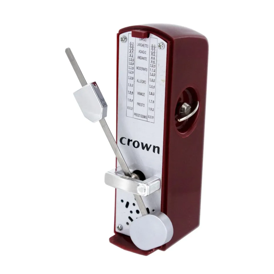 Crown Mini Metronom Rot mechanisch Geigenkasten Taktgeber