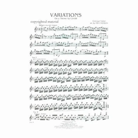 Shar Tartini Corelli-Variationen Violinnoten Kreisler