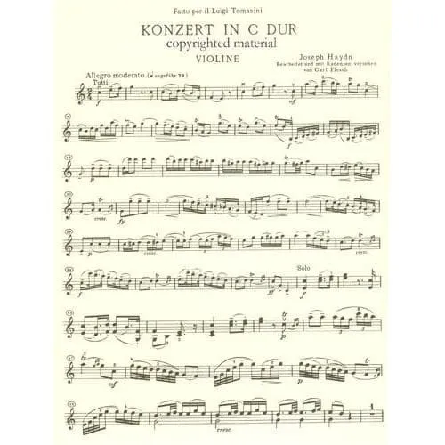 Peters Haydn Konzert C-Dur Hob VIIa:1 Violinnoten