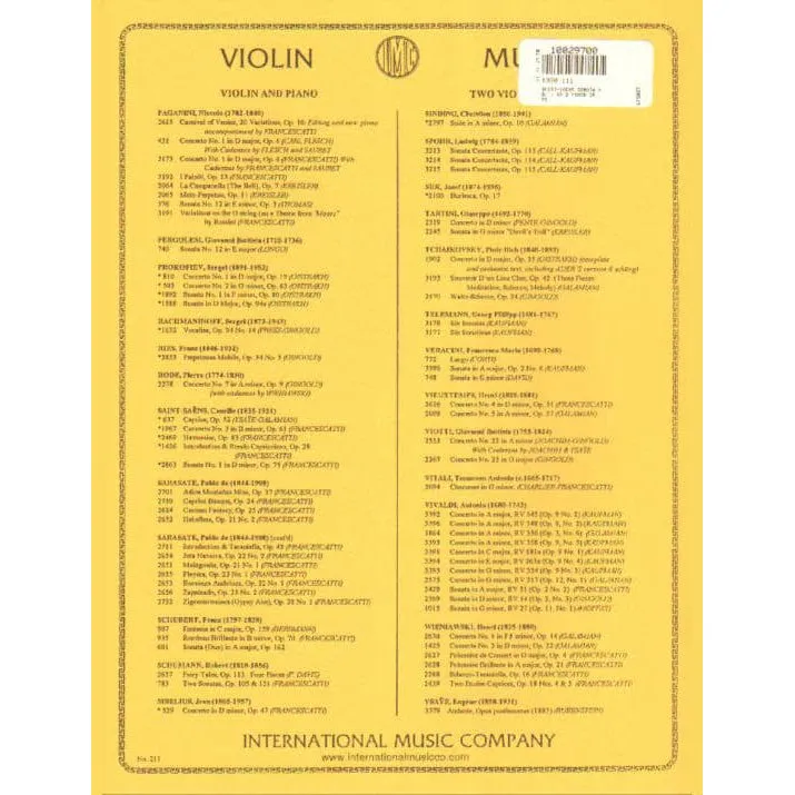 International Sonata No 1 d-moll Op 75 Noten Violine Klavier