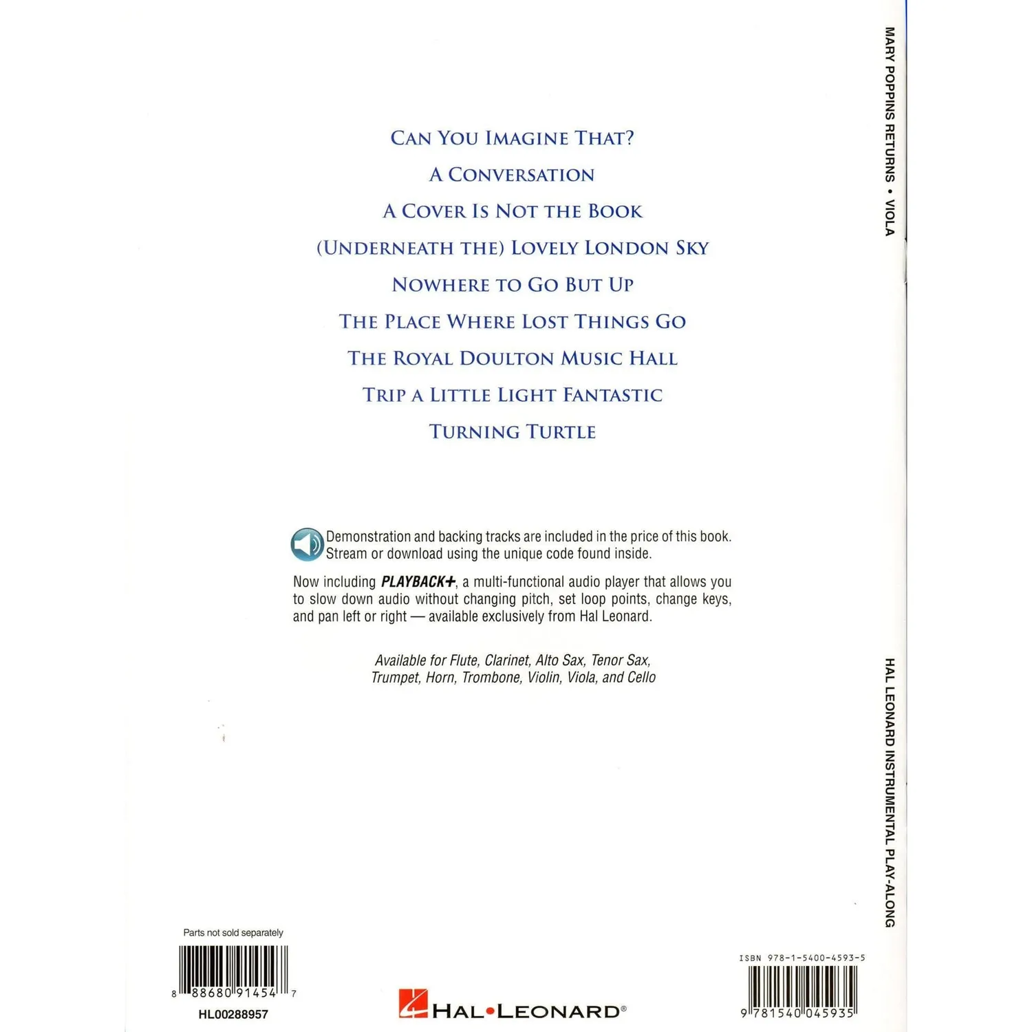 Hal Leonard Mary Poppins Returns Noten Bratsche mit Audio