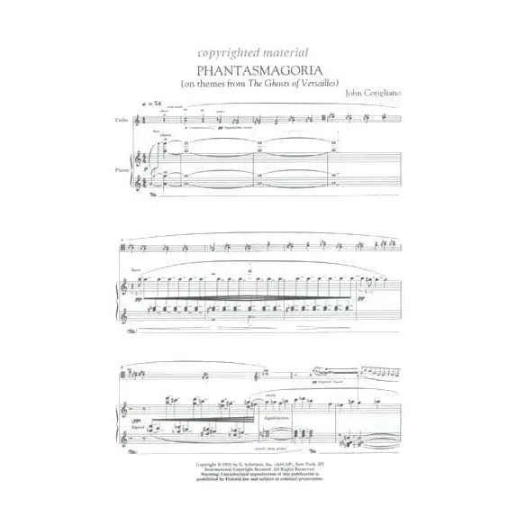 Shar Music Corigliano Phantasmagoria Noten Cello Klavier