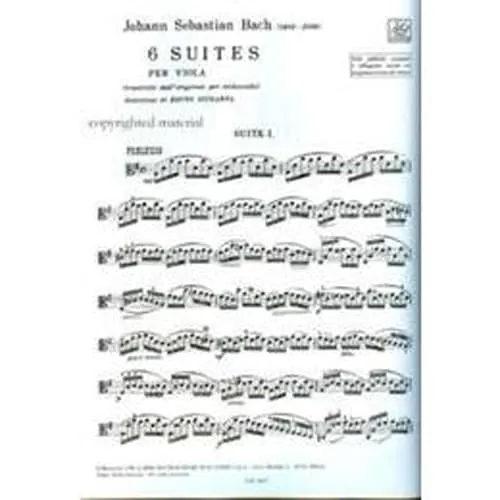 Ricordi Bach 6 Suiten BWV 1007-1012 Bratschennoten Viola solo