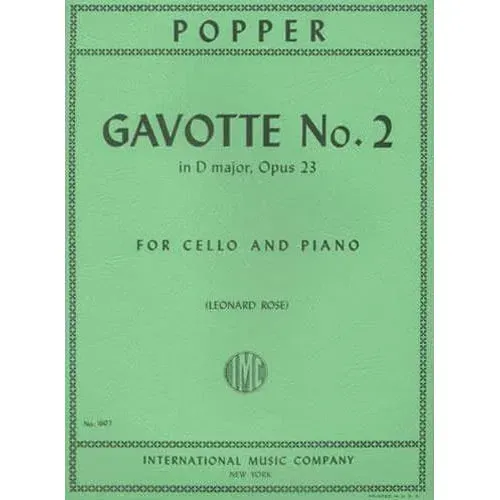 International Popper Gavotte Nr. 2 D-Dur op. 23 Cellonoten