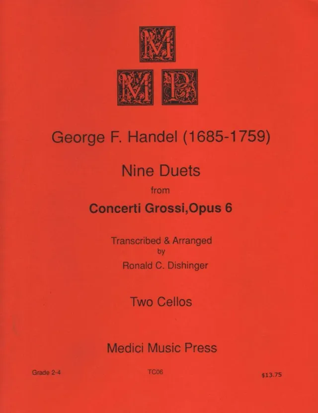 Medici Händel Nine Duets Op. 6 Noten 2 Celli