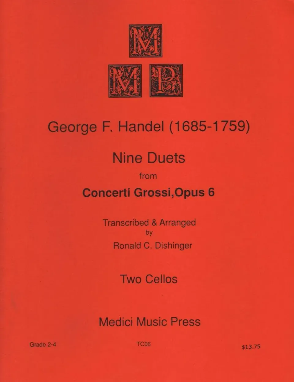 Medici Händel Nine Duets Op. 6 Noten 2 Celli