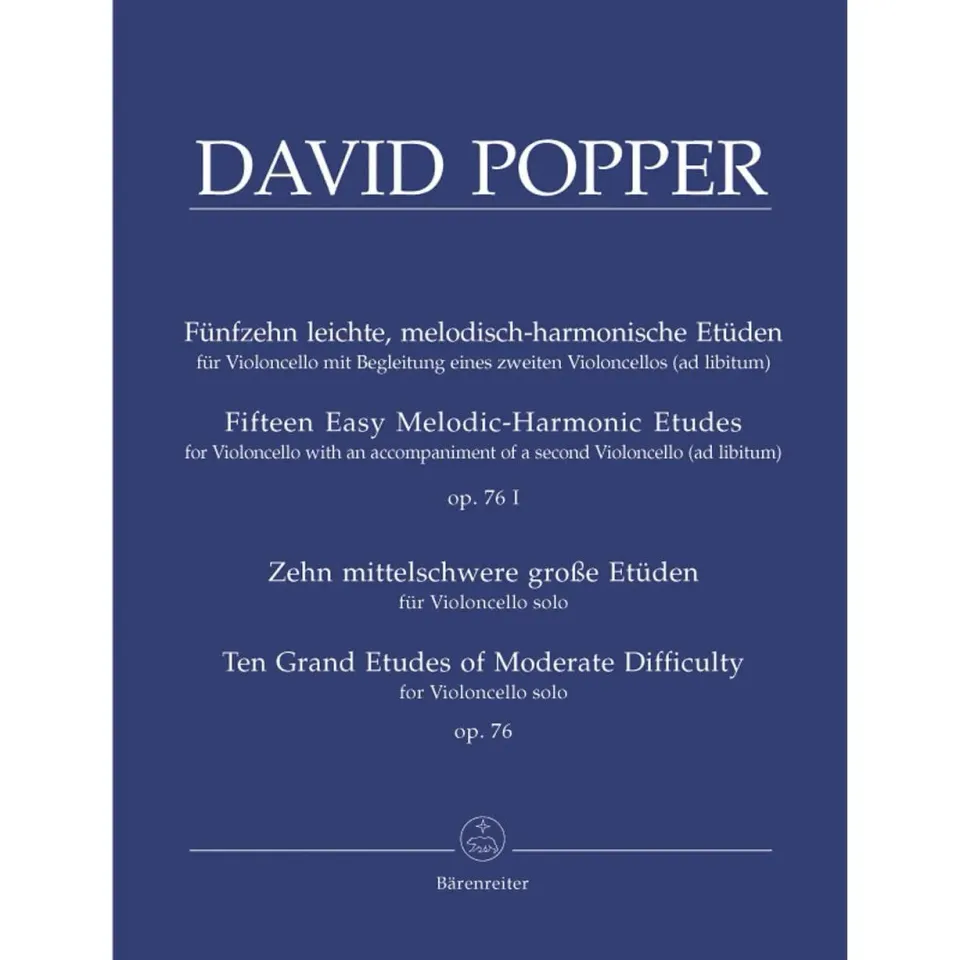 Bärenreiter Popper 15 + 10 Etüden Op 76 Cello Notenheft