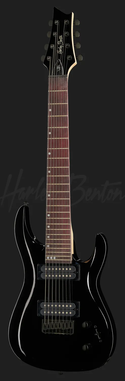 Harley Benton R-458 BK 8-Saiter E-Gitarre schwarz