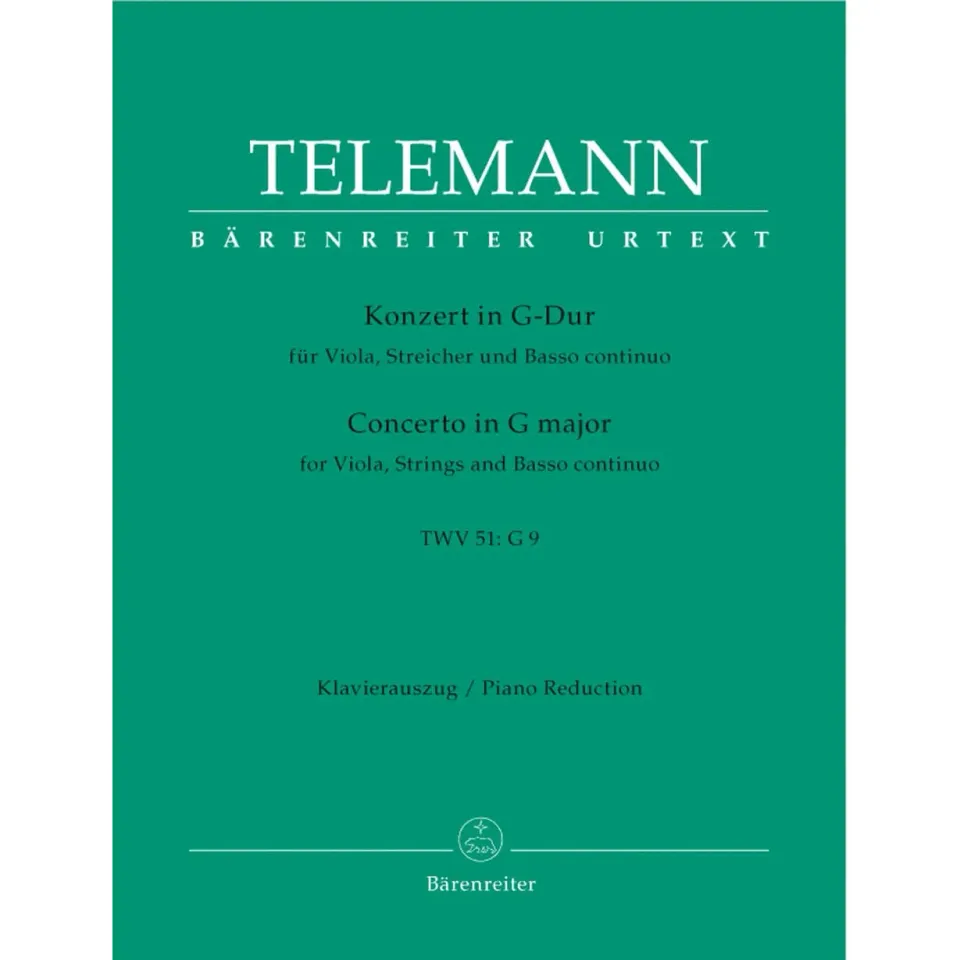 Telemann Konzert G-Dur TWV 51:G9 Noten Viola Klavier Urtext