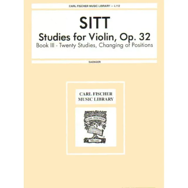 Carl Fischer Sitt 20 Etüden Op. 32 Heft 3 Violine Noten