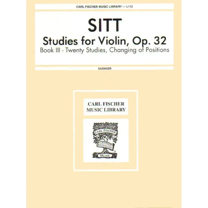 Carl Fischer Sitt 20 Etüden Op. 32 Heft 3 Violine Noten