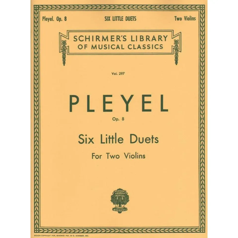 Shar Music Pleyel Sechs kleine Duette Op. 8 Noten für 2 Violinen