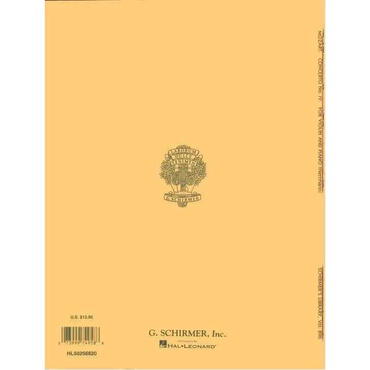Schirmer Mozart Konzert Nr 4 D-Dur K 218 Violinnoten