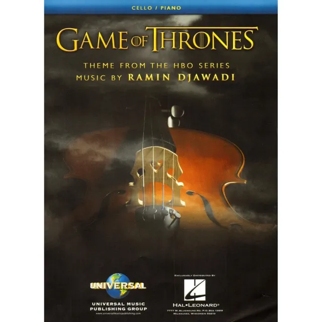 Hal Leonard Game of Thrones Noten Cello Klavier