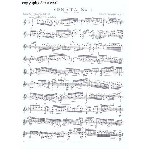 Bach 6 Sonaten Partiten BWV 1001-1006 Violinnoten Hellmesberger