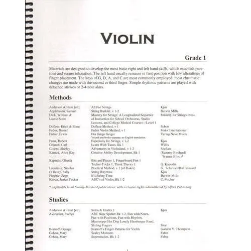 ASTA String Syllabus Vol. 1 Lehrbuch Streichliteratur 2009