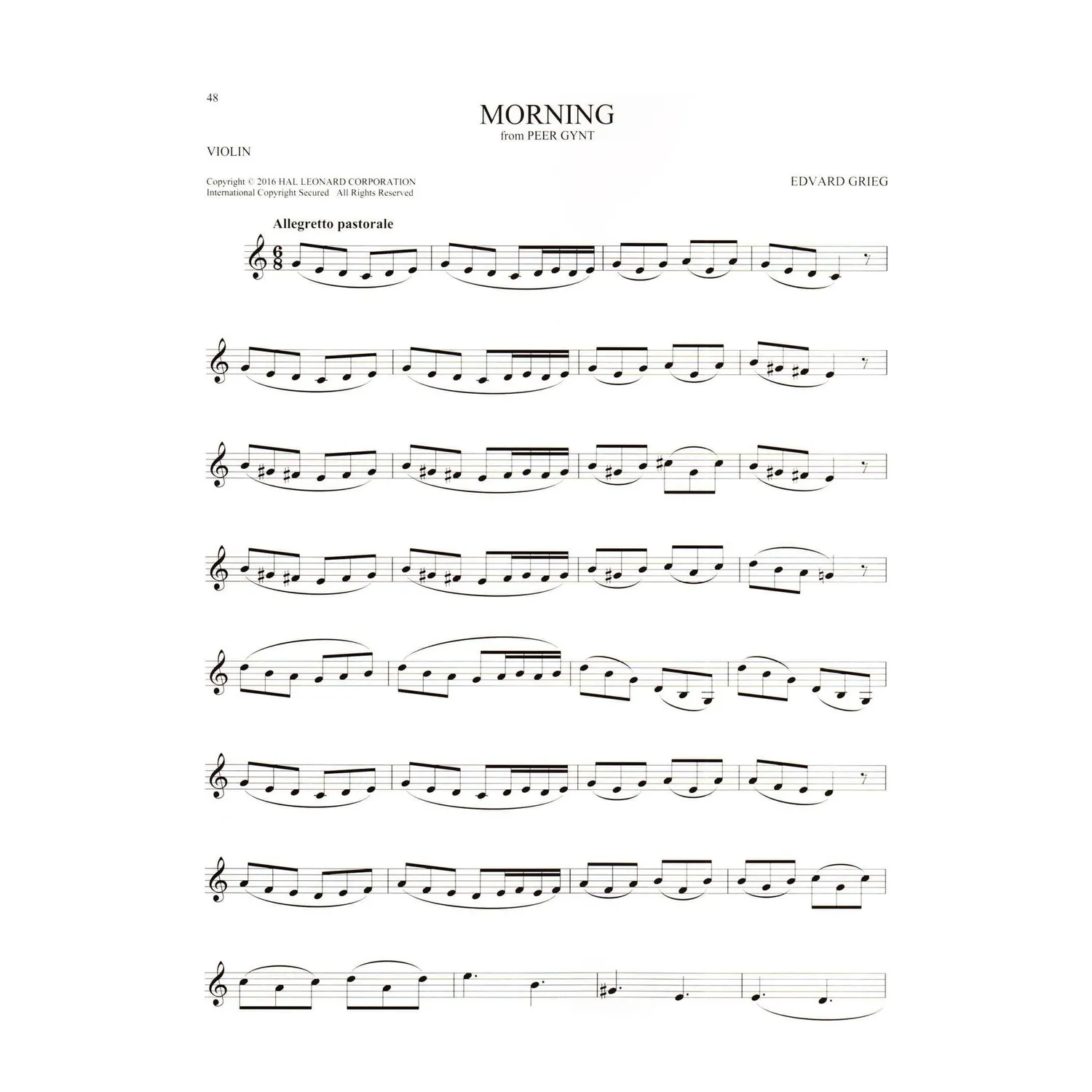 101 Classical Themes Notenheft Violine mittelschwer