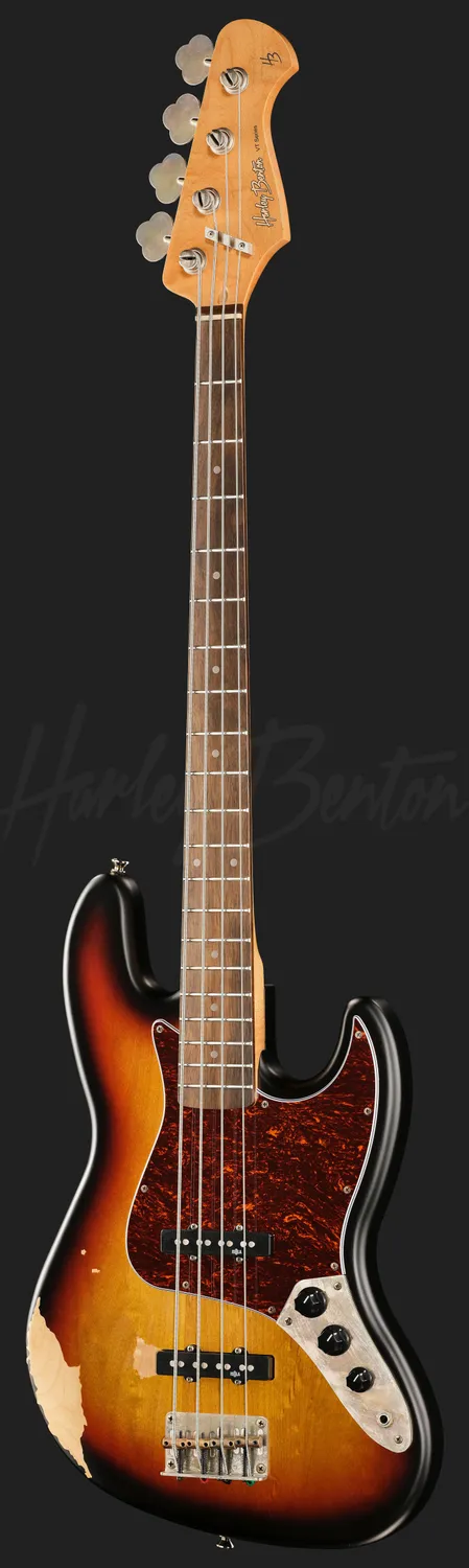 Harley Benton JB-62LA SB E-Bass Erle Sunburst