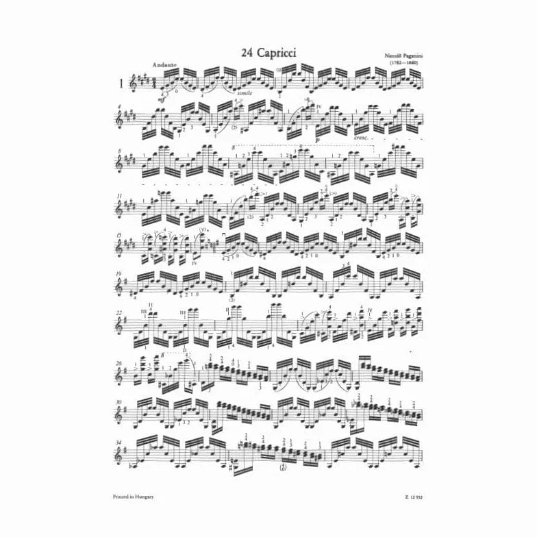 Editio Musica Paganini 24 Capricen Op 1 Noten Violine Solo