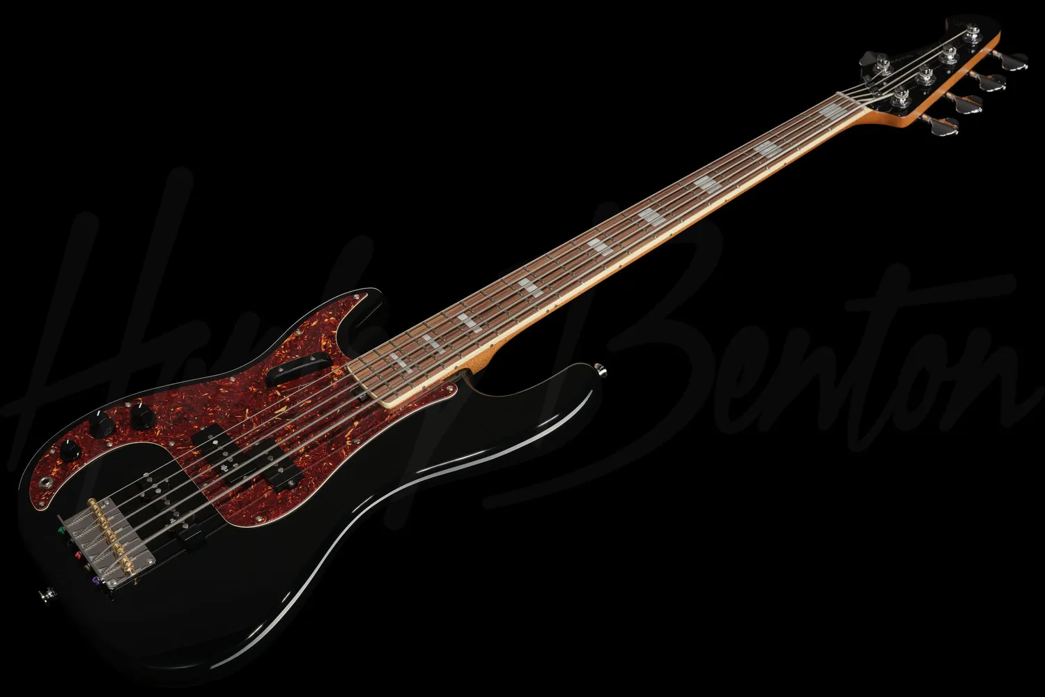 Harley Benton MV-5PJ LH E-Bass 5-Saiter Schwarz Linkshänder